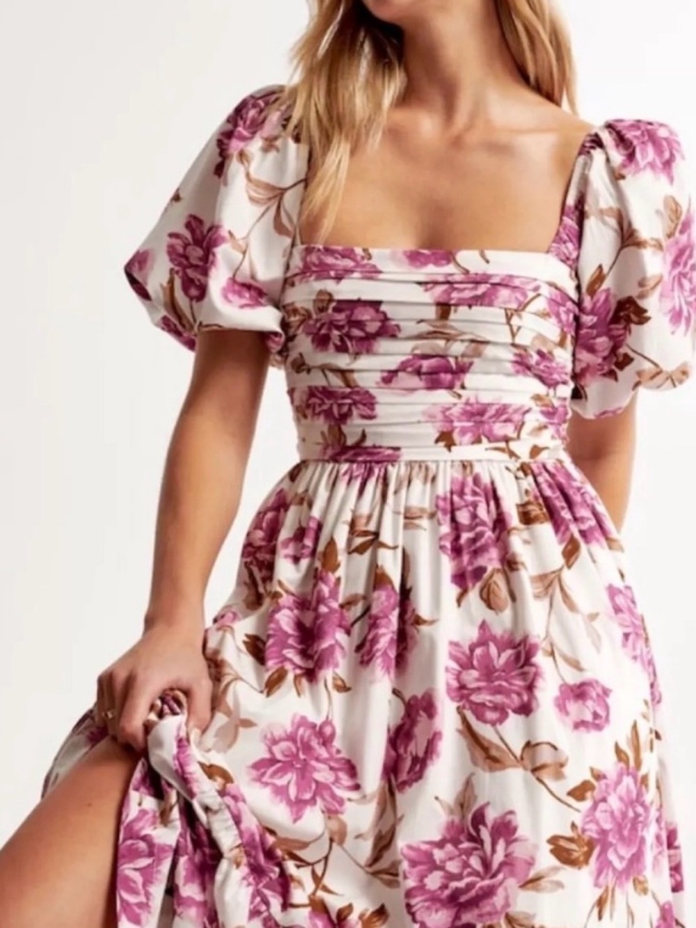 Emerson Poplin Puff Sleeve Midi Dress XL TALL